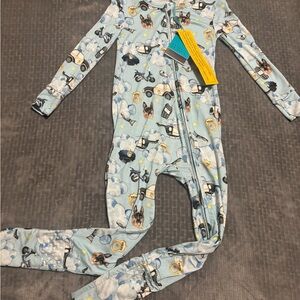 Posh Peanut Blue Animal Print Footie